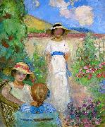 Lebasque, Henri Three Girls in a Garden oil painting reproduction